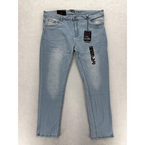 Blu Rock Denim Flex Jeans Mens 40x31 Blue Light Wash Slim Straight Stretch Pants